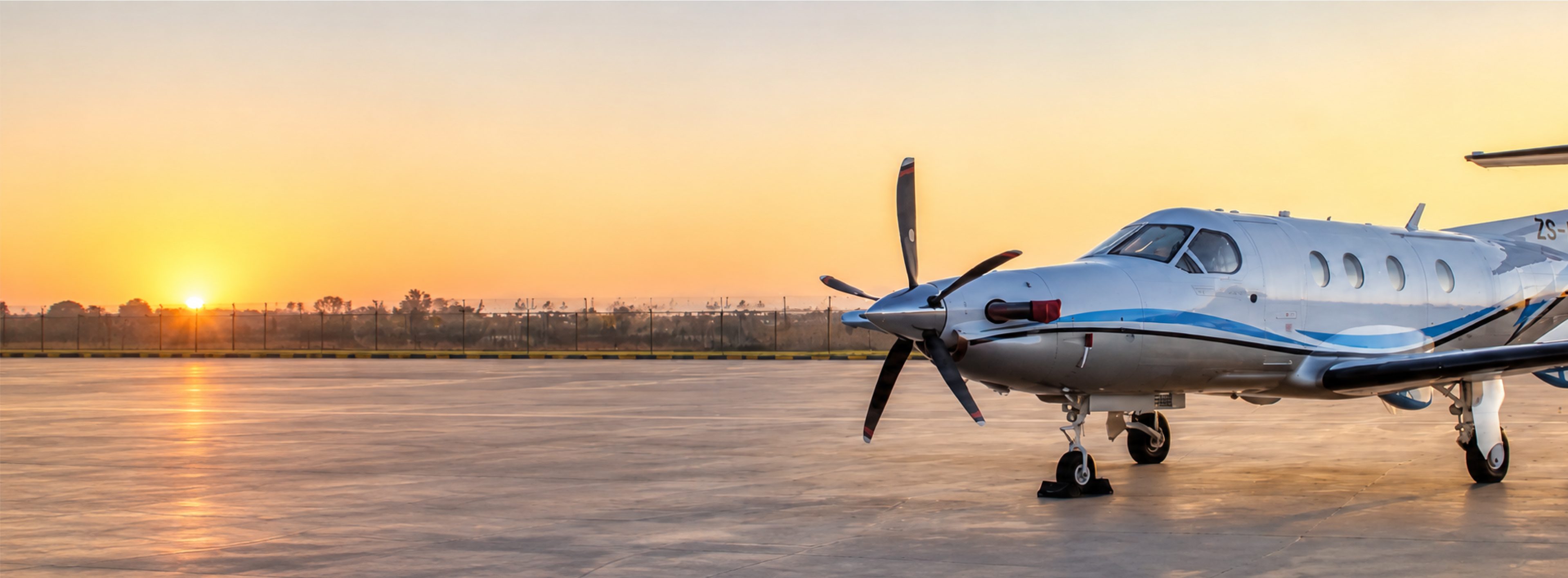 Pilatus PC-12 turboprop on the apron